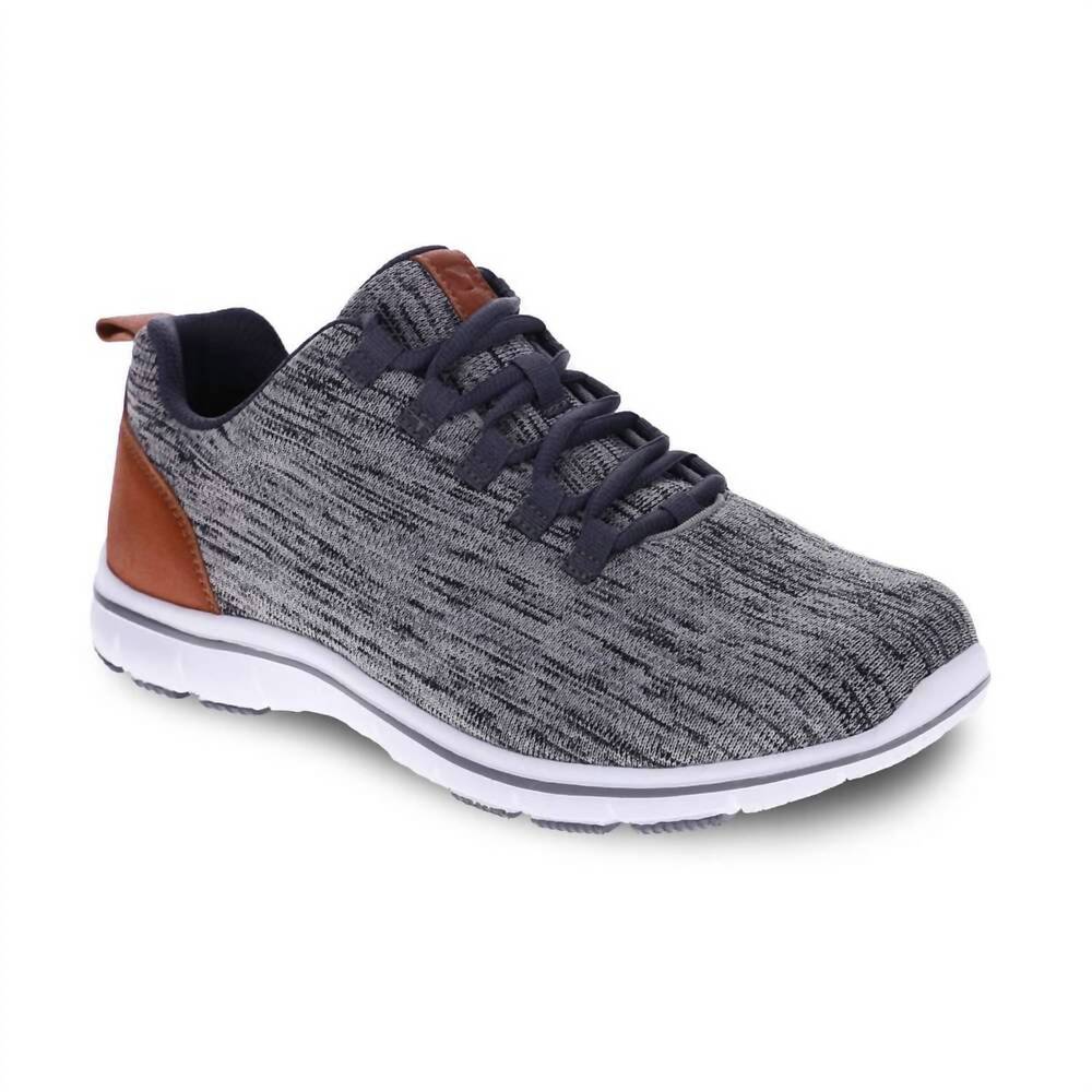 NEW REVERE men's hudson lace-up sneaker in grey marle